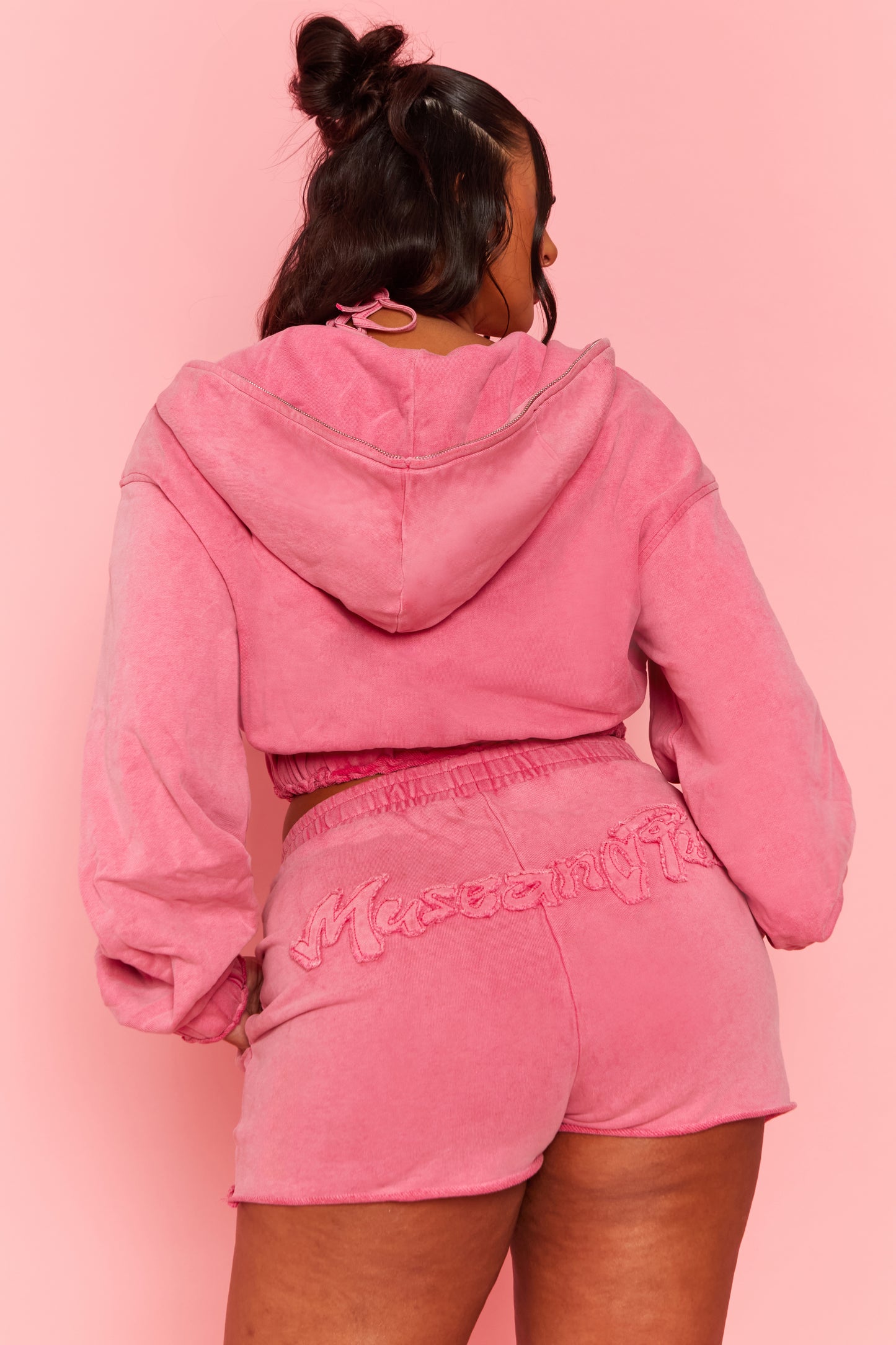 "Coral Loom" Cropped Hoodie