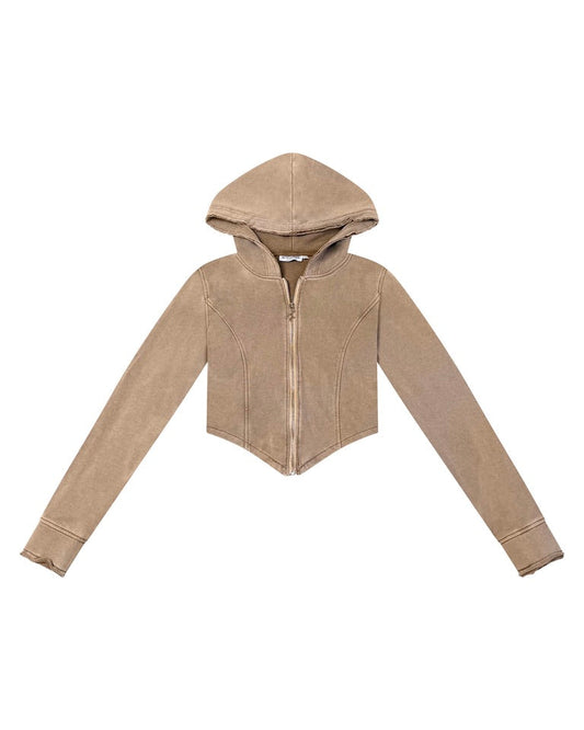 "Cocoa Loom" Cropped Hoodie