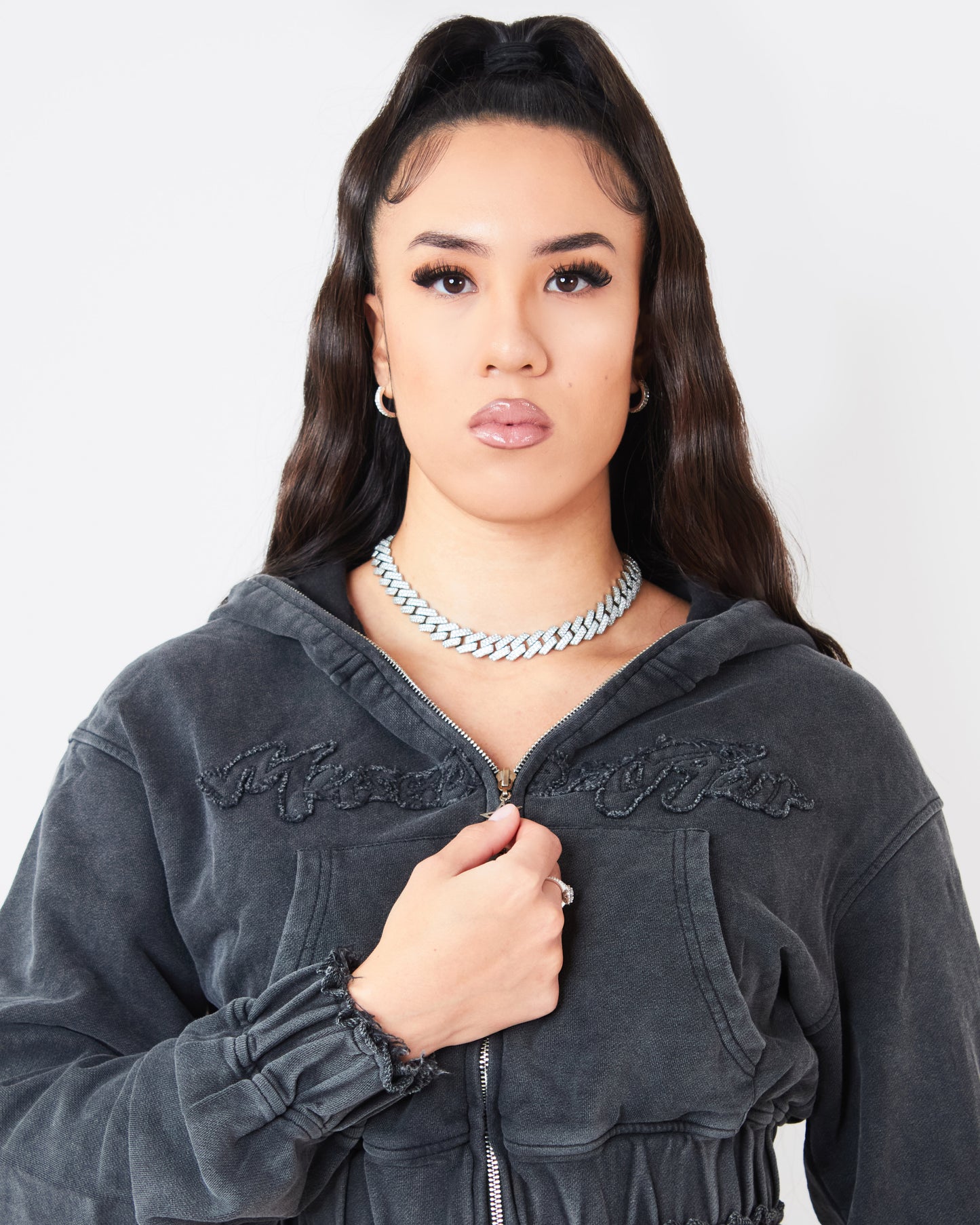 "Silverloom" Cropped Hoodie