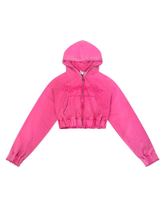 "Coral Loom" Cropped Hoodie
