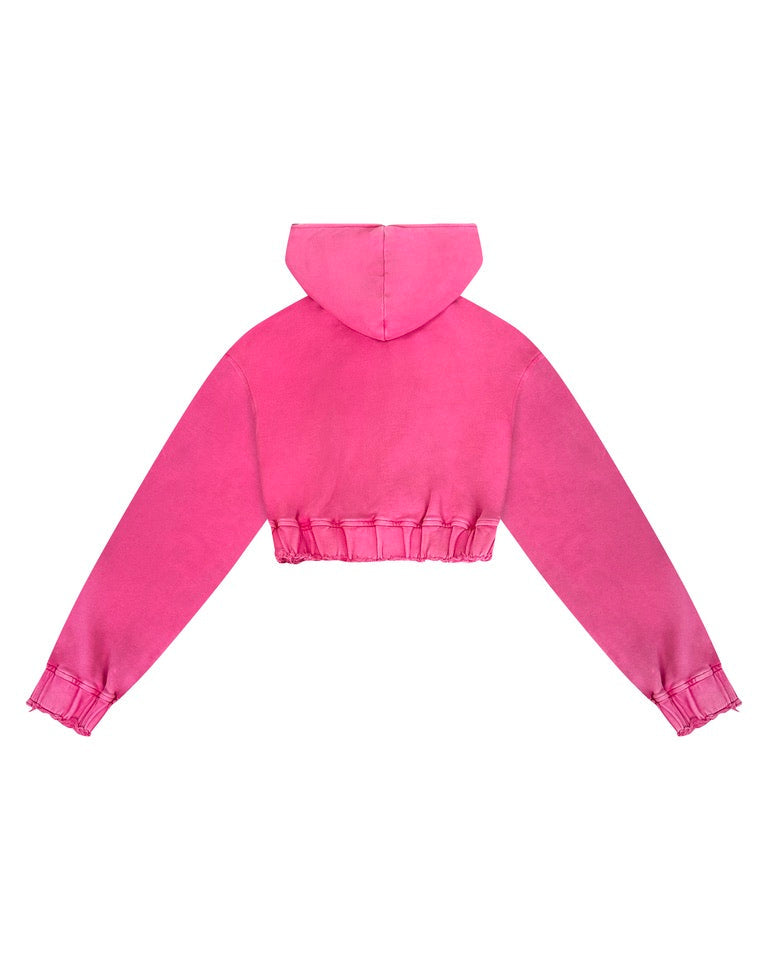 "Coral Loom" Cropped Hoodie