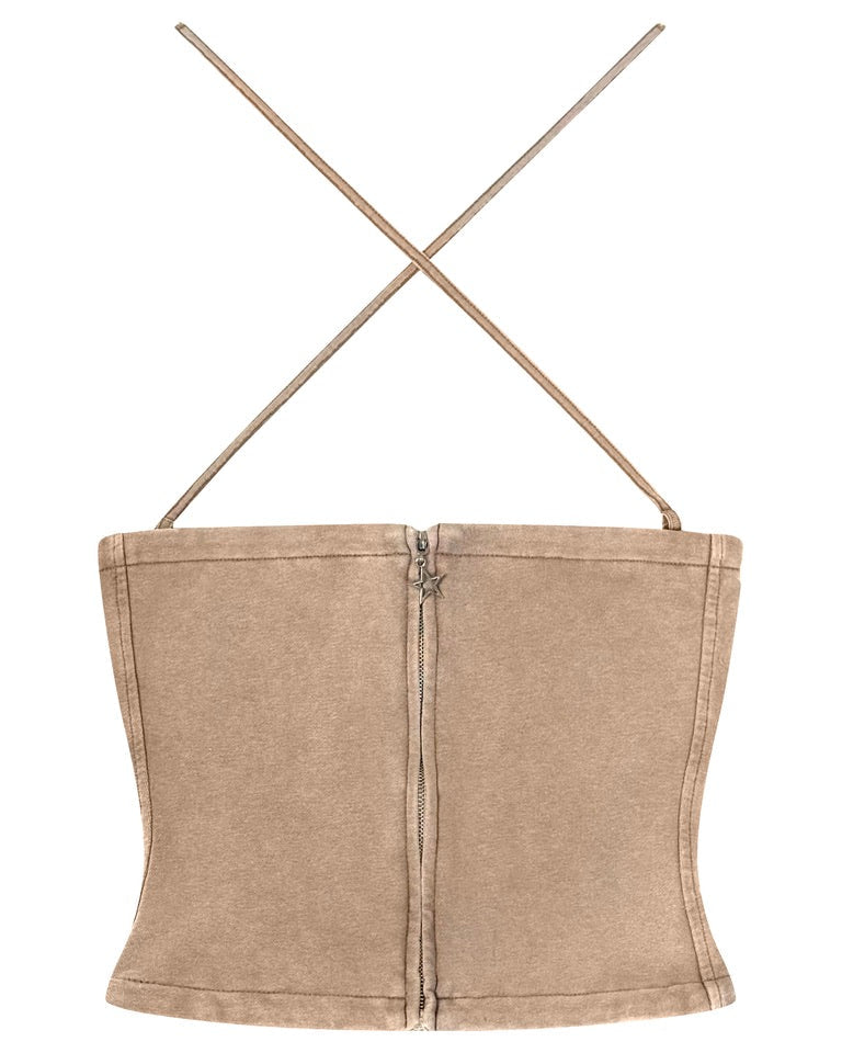 "Cocoa Loom" Bando Top