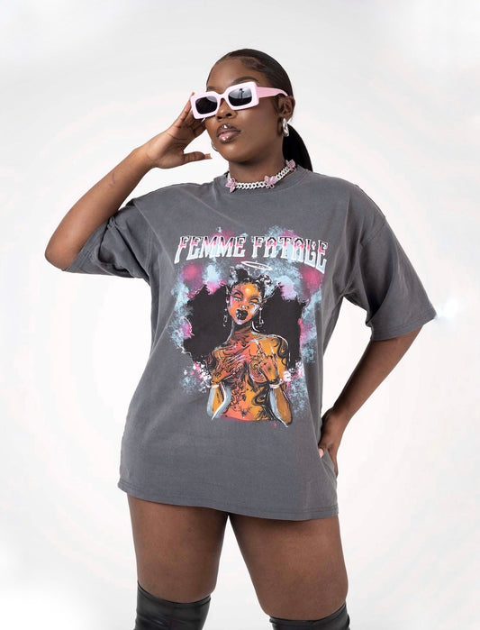 "Femme Fatale" Oversized graphic T-shirt